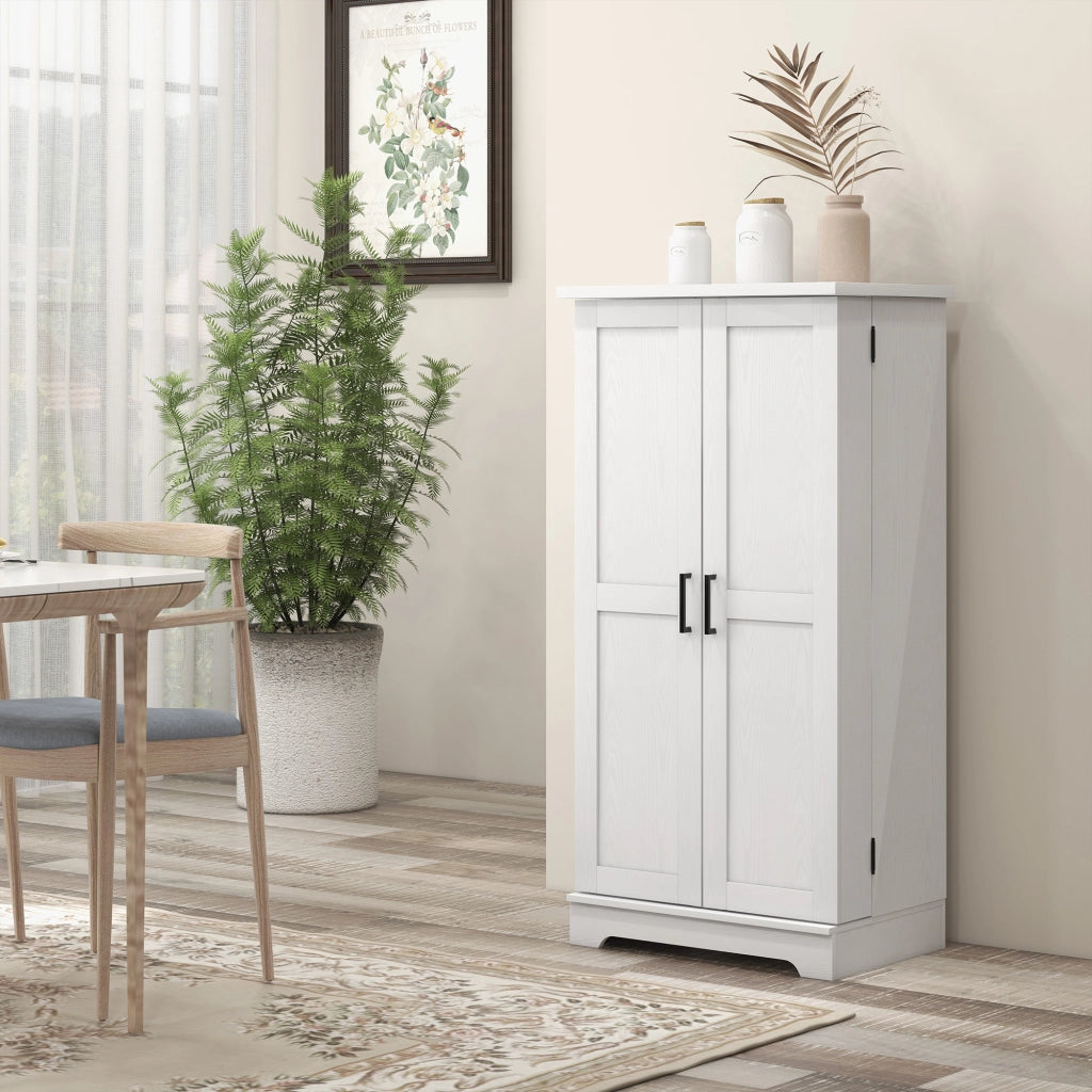 Buffet a 5 ripiani con ante scorrevoli e regolabili ¨C zephmum ¨C crema grano legno 60x40x120 cm