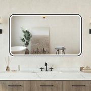 Specchio bagno Rettangolare 100x60cm Retroilluminato Con Led, Antiappannamento + 3 Luci