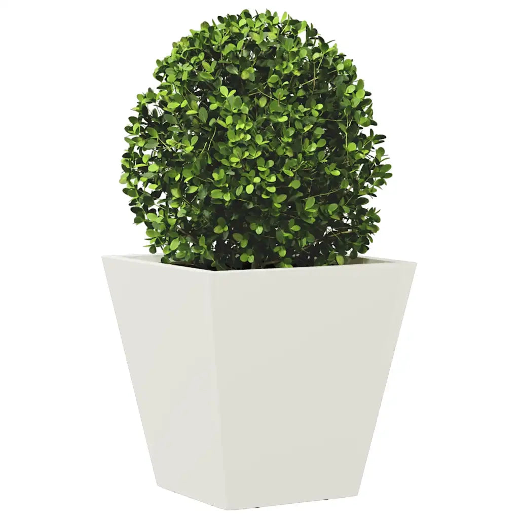 Fioriera | Cassetta per fiori | Vaso da Giardino Bianca 30x30x30 cm in Acciaio