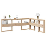 Testiera libreria a L-Testata contenitore 160 cm in Legno Massello di Pino