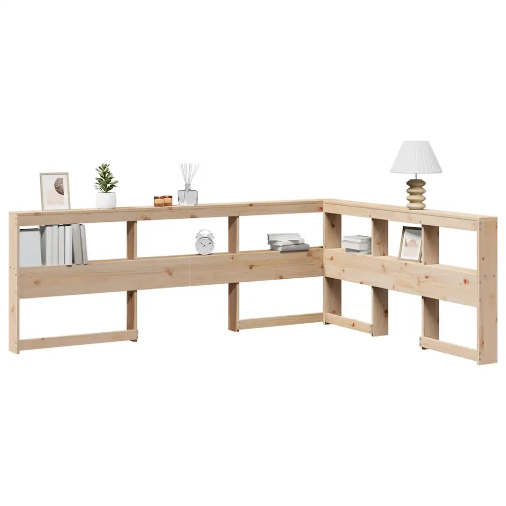 Testiera libreria a L-Testata contenitore 160 cm in Legno Massello di Pino