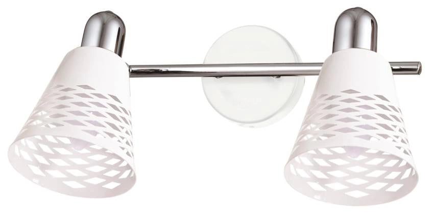 Applique Candellux Discovery bianco cromo doppia 2xE14 in metallo