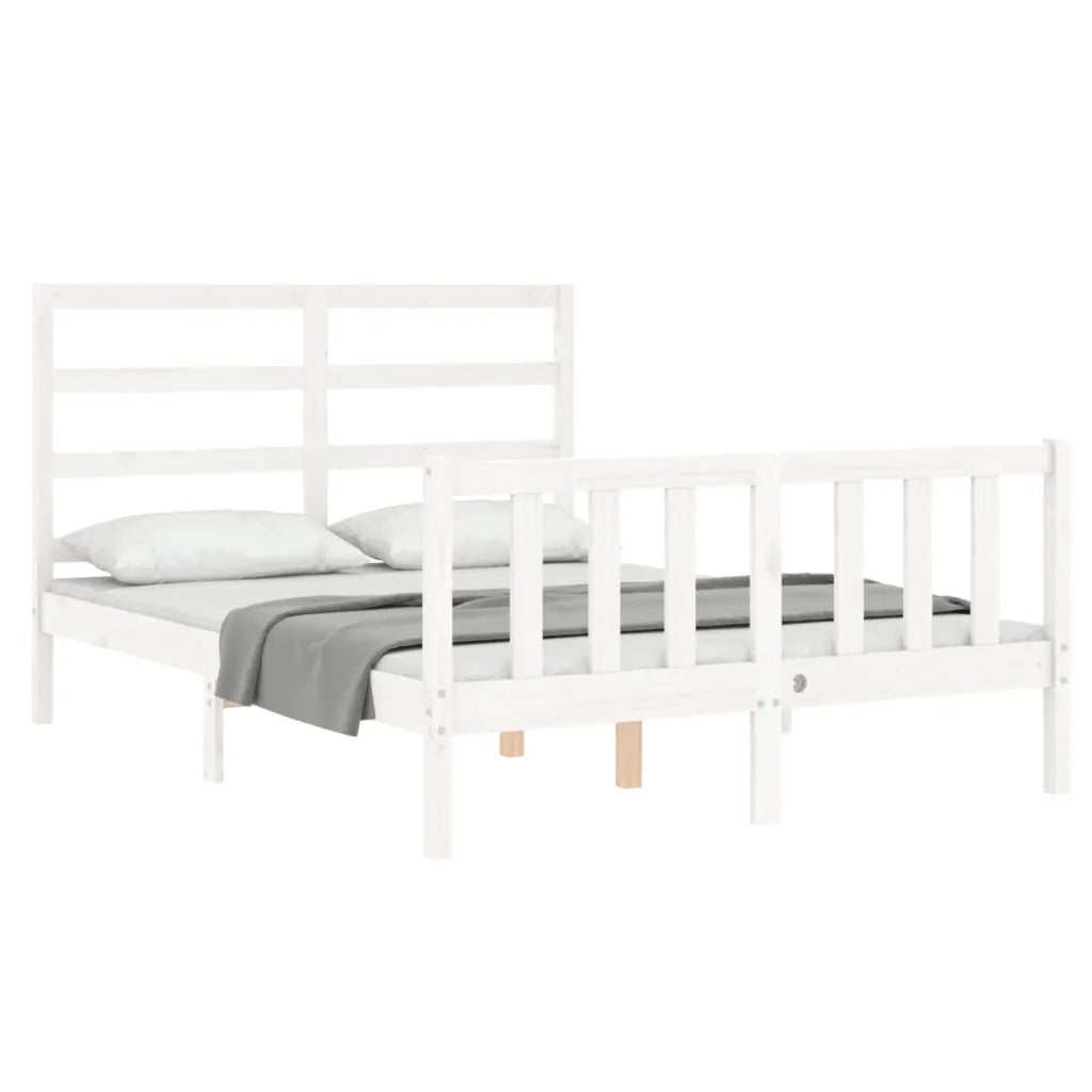 Giroletto senza Materasso-Struttura Letto Bianco 120x200 cm Legno Massello Pino 840394