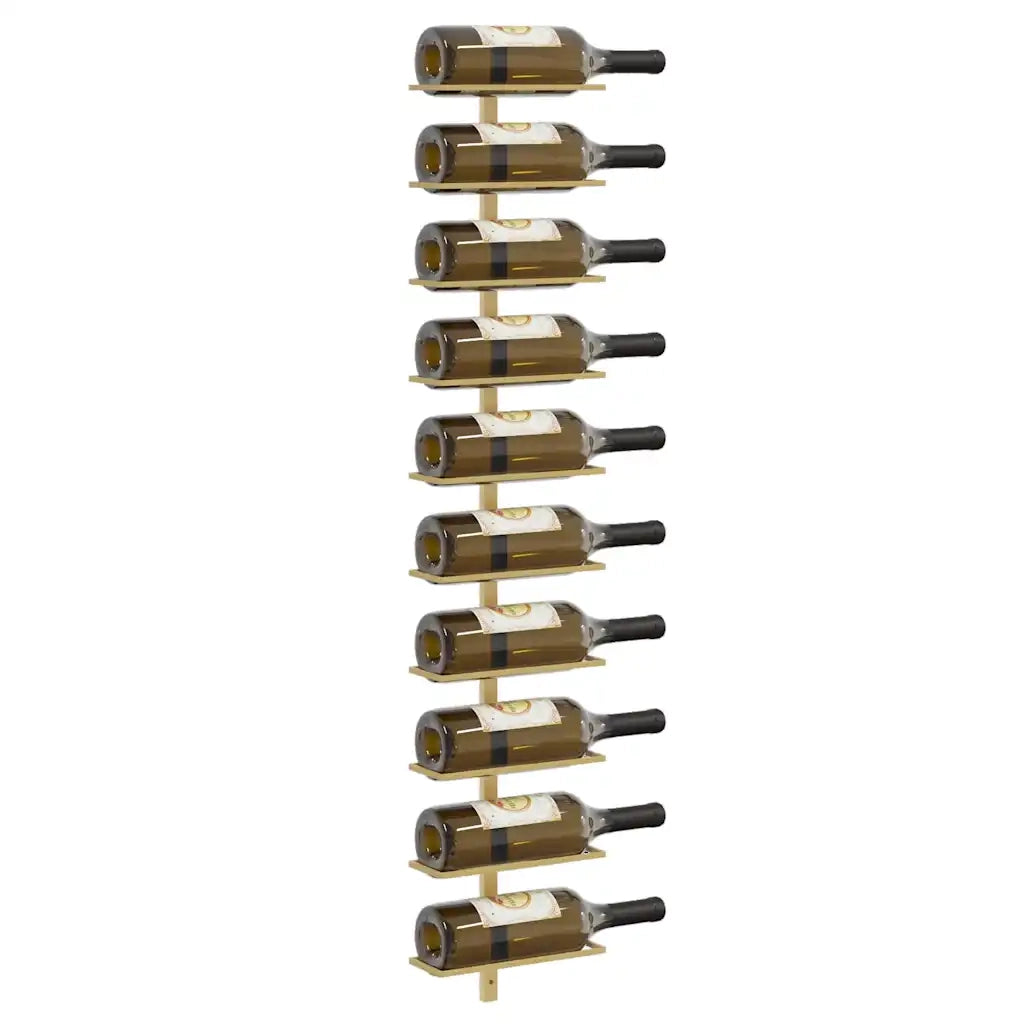 Portavini da Parete per 10 Bottiglie Dorato in Metallo 340905