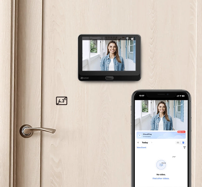 Videospioncino smart con campanello. visione notturna. batteria ricaricabile. ultragrandangolare 155 EZVIZ HP4