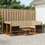 Set di divani da esterno 7 pz Naturale e Beige 3381801
