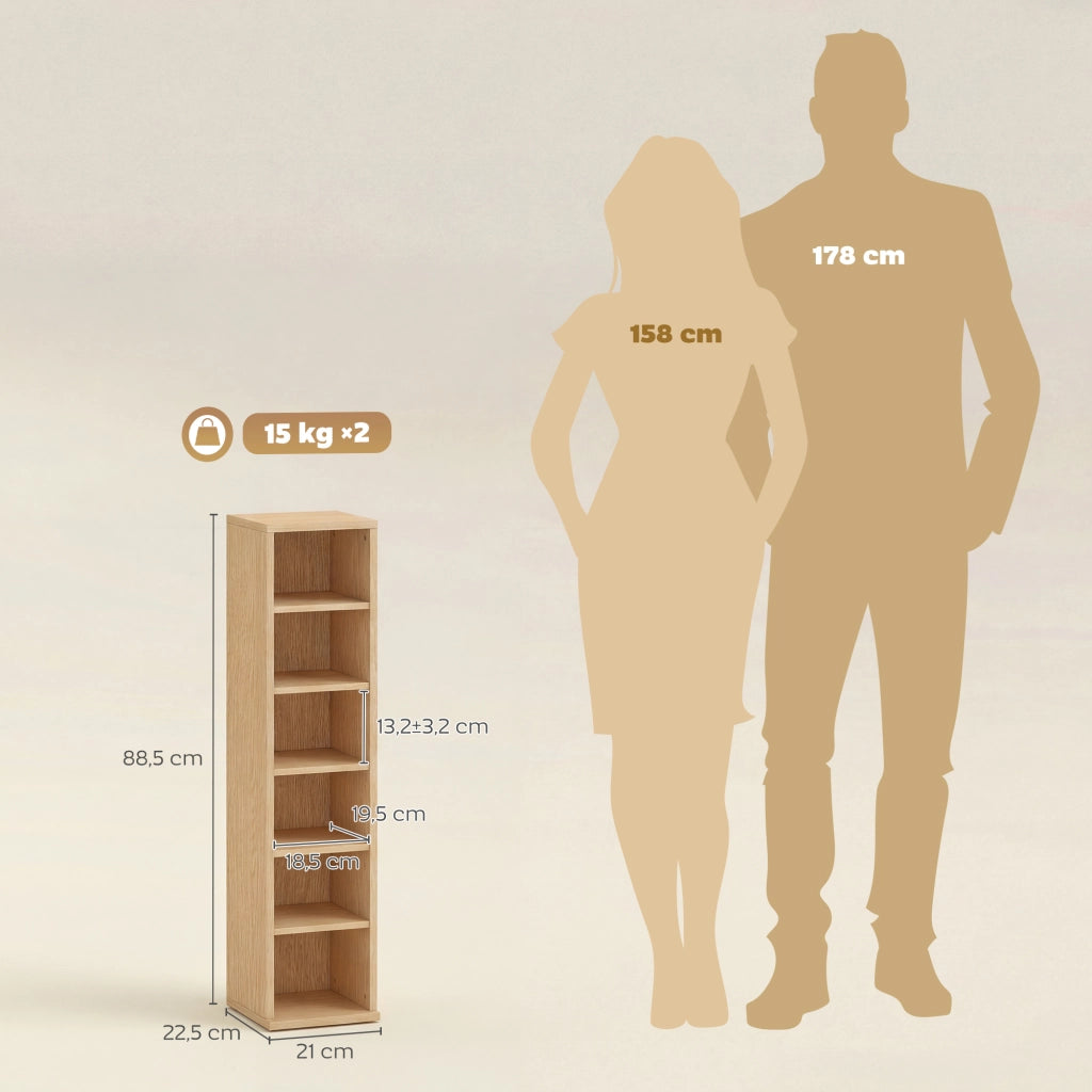Armadio per CD e DVD ¨C Zephmum ¨C Legno naturale 21x22.5x88.5 cm