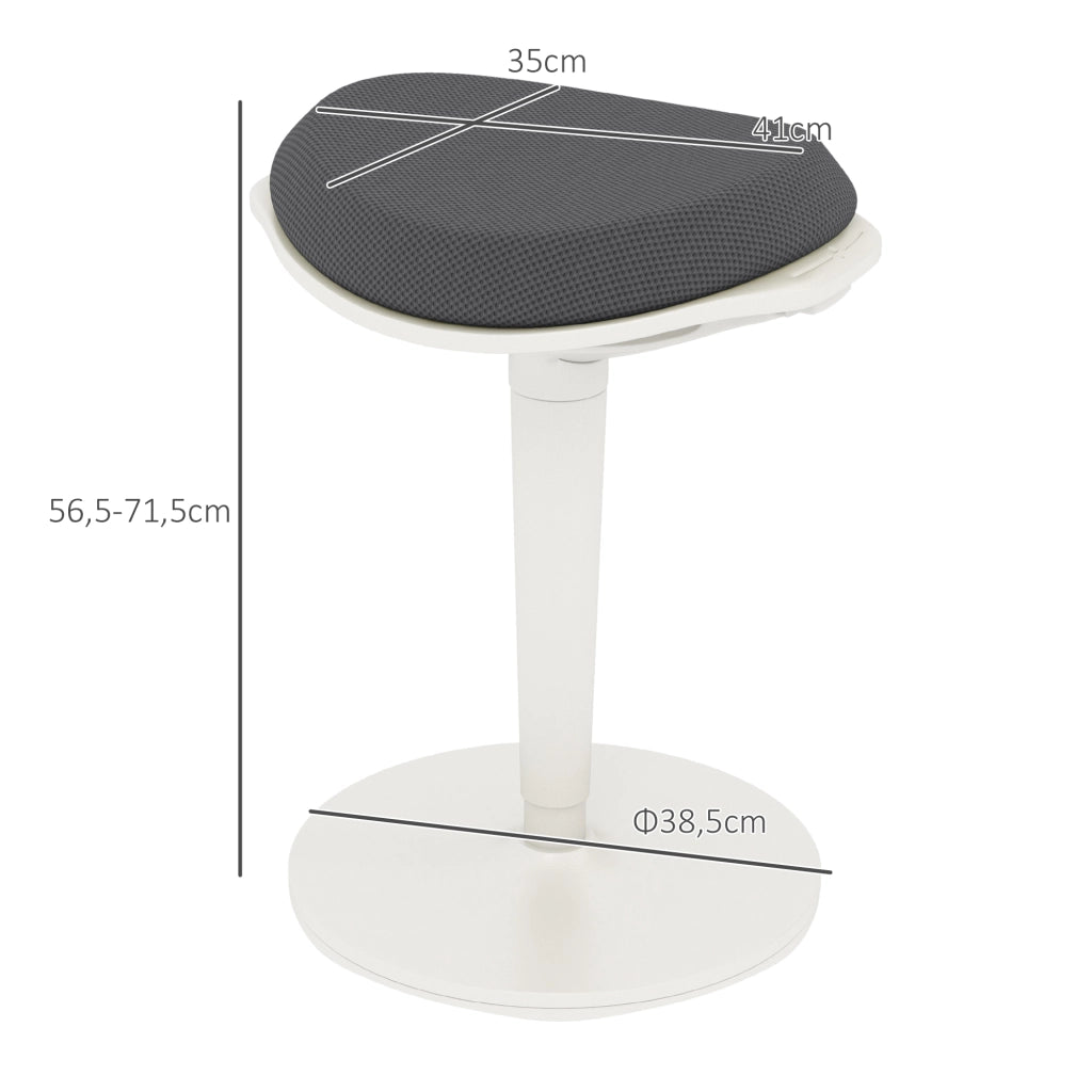 Sgabello ergonomico da ufficio con altezza regolabile, sedia girevole per ufficio, in rete, grigio, per lavorare comodamente