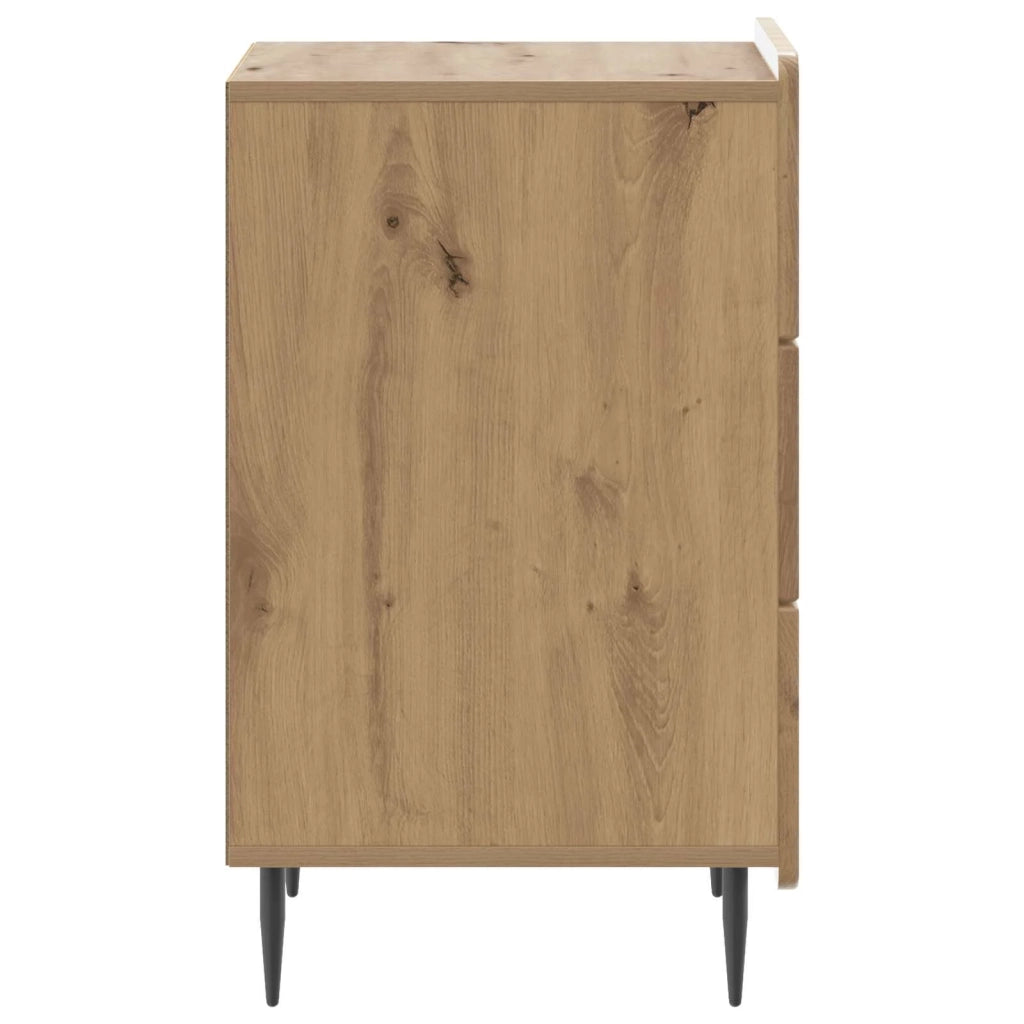 Comodino | Armadio da Notte | Mobiletto da notte con cassetto Rovere Artigianale 43x 41 x 68 cm