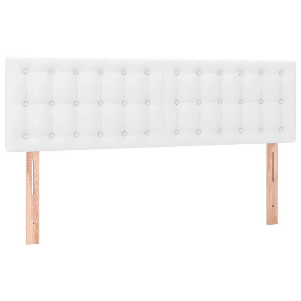 Testiera Bianca 144x5x78/88 cm in Similpelle 346465