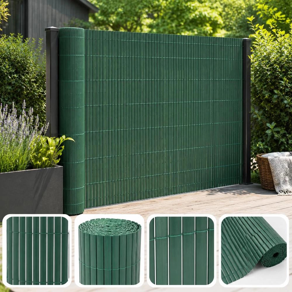 Garden Fence, Double-sided PVC, 90x300 Cm, Green