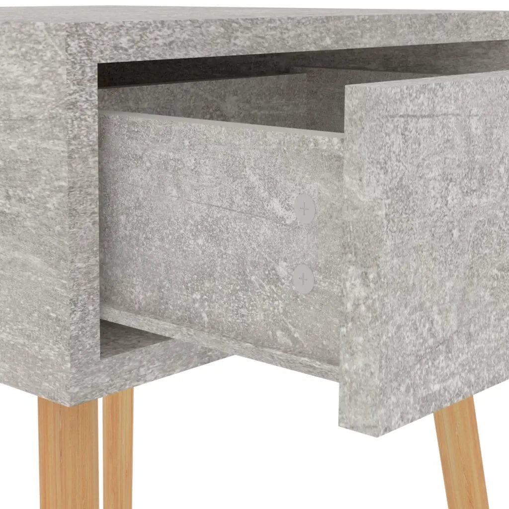 Comodino-Tavolino da notte Grigio Cemento 40x40x56 cm in Legno Multistrato