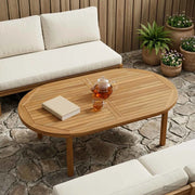 Piano del tavolo Ovale Legno di teak solido Naturale 42033174