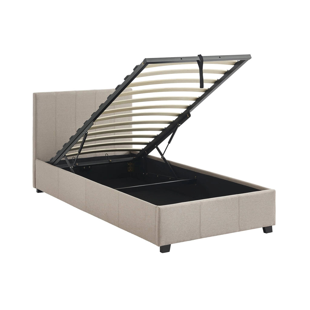 Letto a cassettone con rete a doghe 90x190cm, velluto a coste fini,