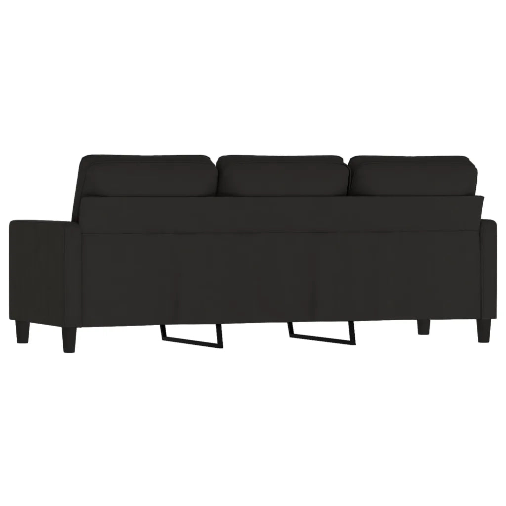 Divano | Divano da soggiorno | Sofa a 3 Posti Nero 180 cm in Velluto