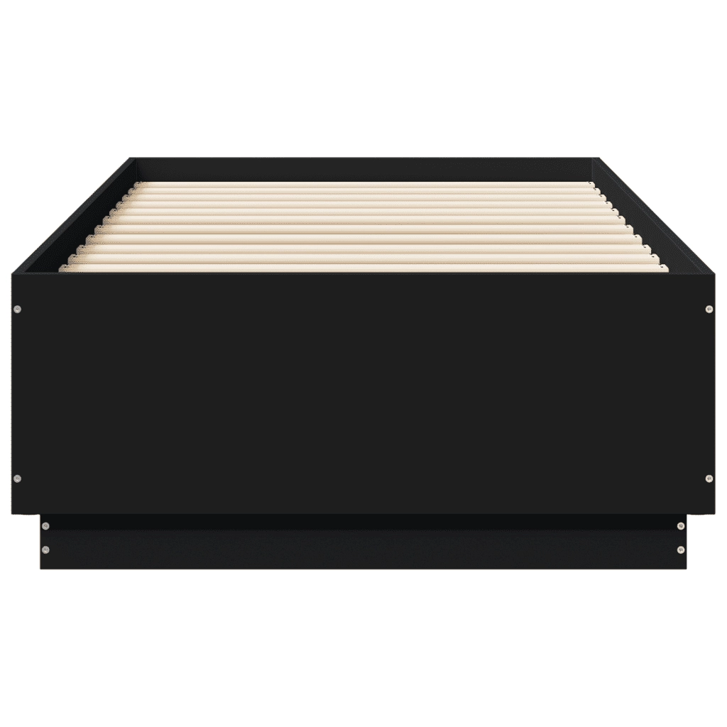 Letto singolo | Letto per adulti | Giroletto con Luci LED Nero 90x190 cm in Legno Multistrato