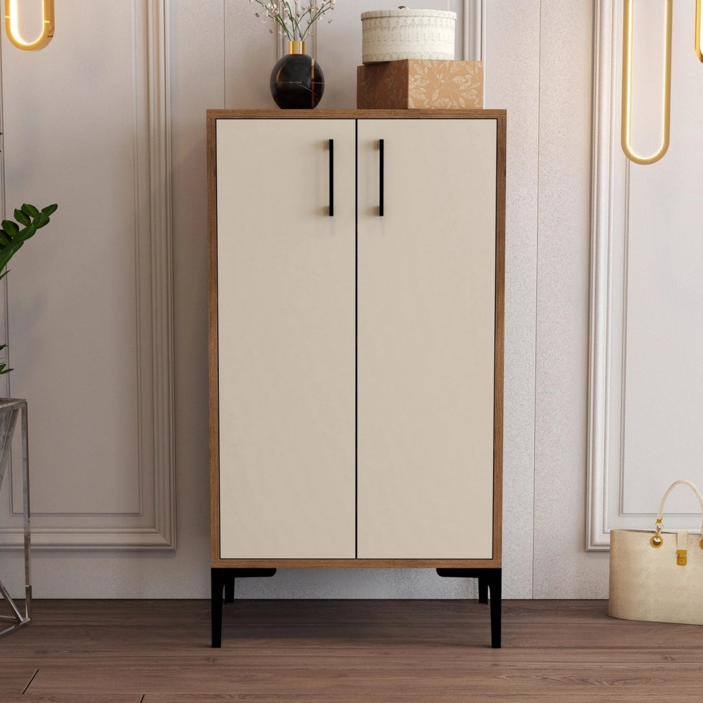 Mobile Portascarpe Cavalieri, Scarpiera 4 Ripiani, 60x35x111h cm Marrone Noce