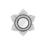 Specchio da parete Aina in rattan nero stile Boho