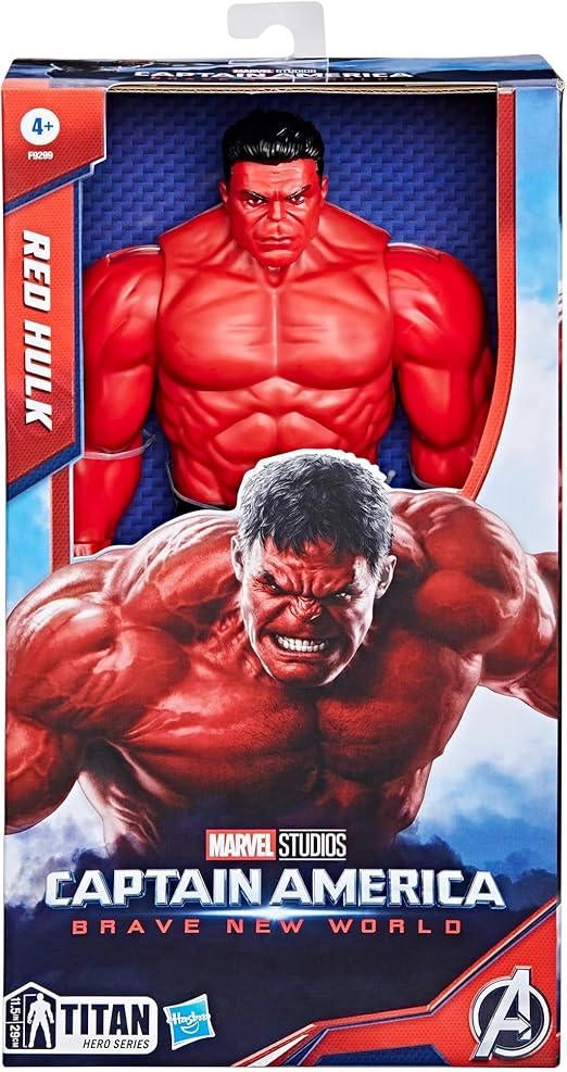 Marvel Studios Titan Hero Series, Captain America: Brave New World, action figure deluxe di Red Hulk,Hasbro,Eta 4+