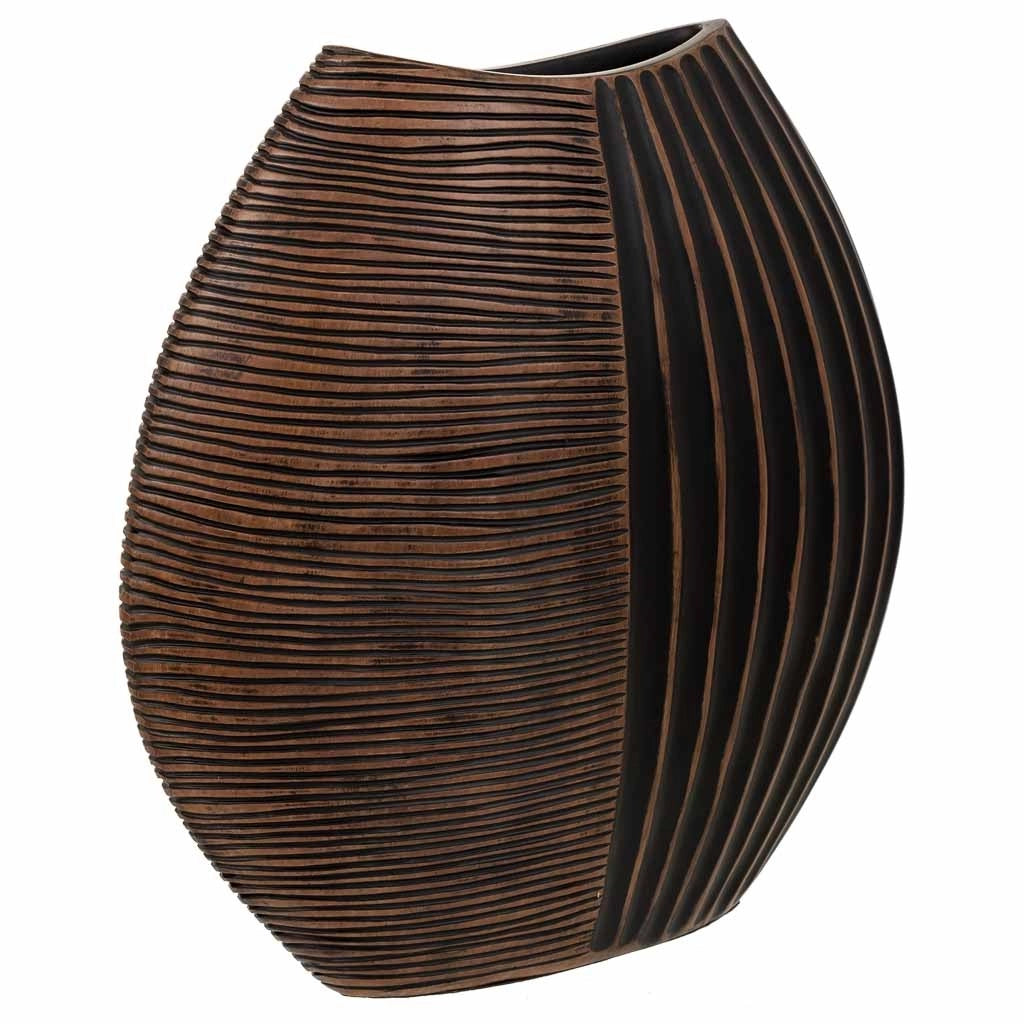 Vaso in poliresina marrone 29,5x10,5x29,5h