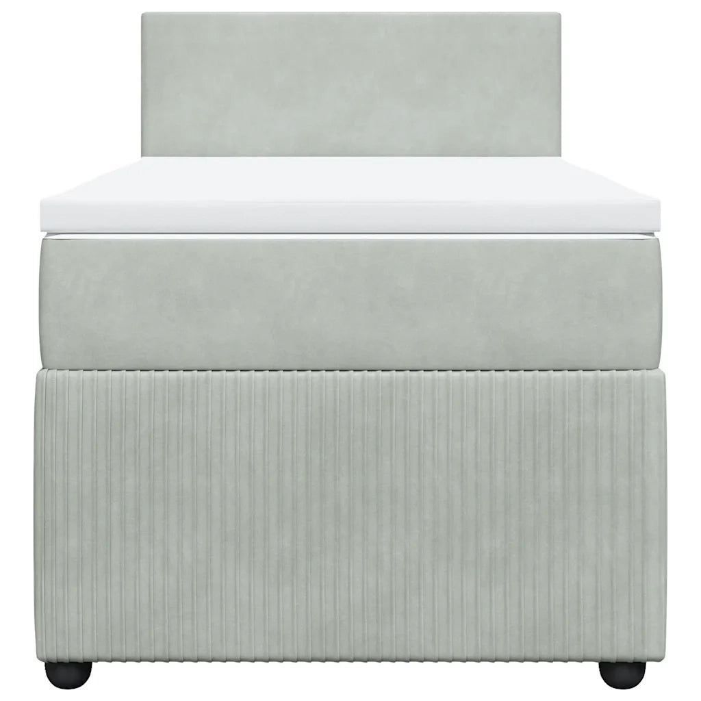 Giroletto a Molle con Materasso Grigio Chiaro 100x200cm Velluto 3289956