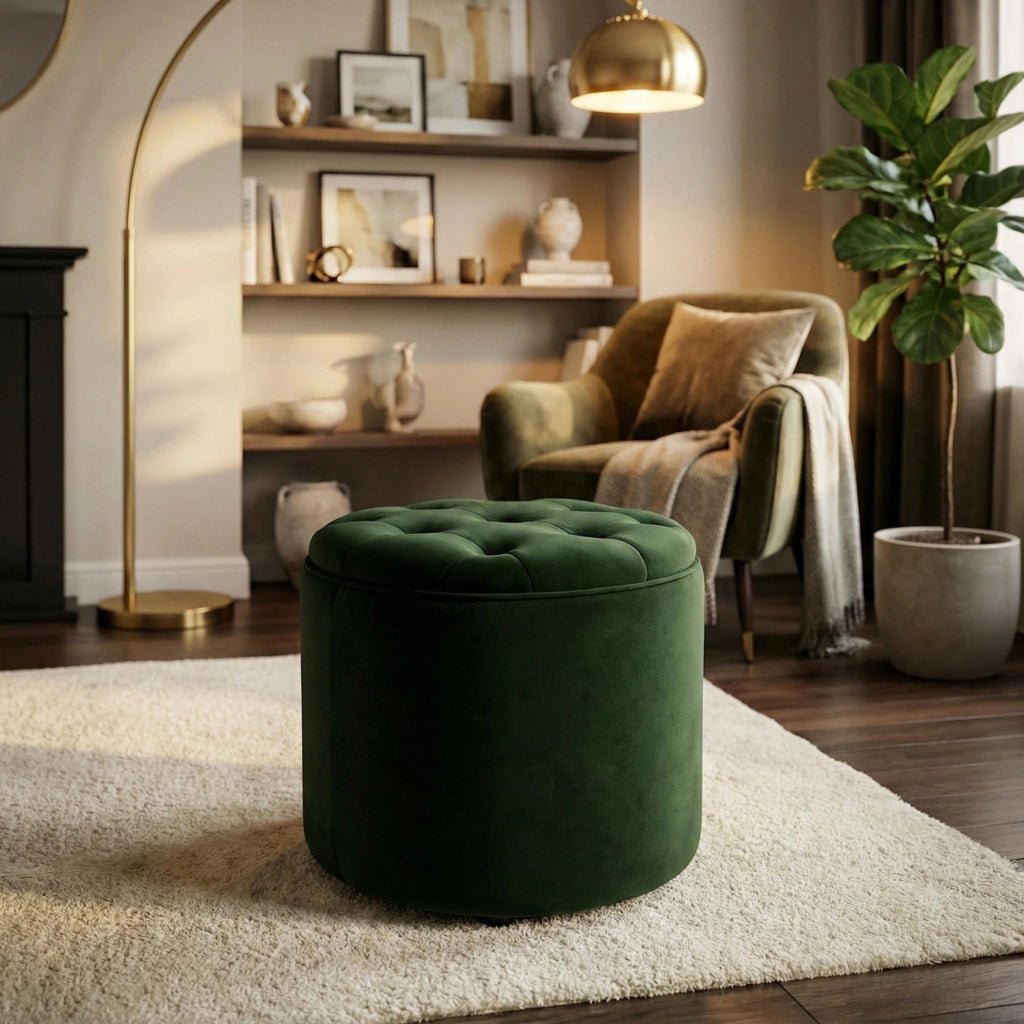Pouf Contenitore Pantin In Velluto verde