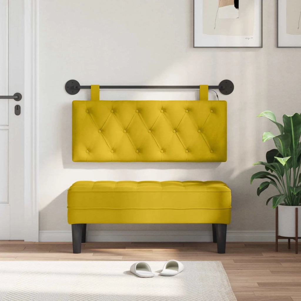 Testiera | Testata sospesa Con luce LED Giallo Velluto