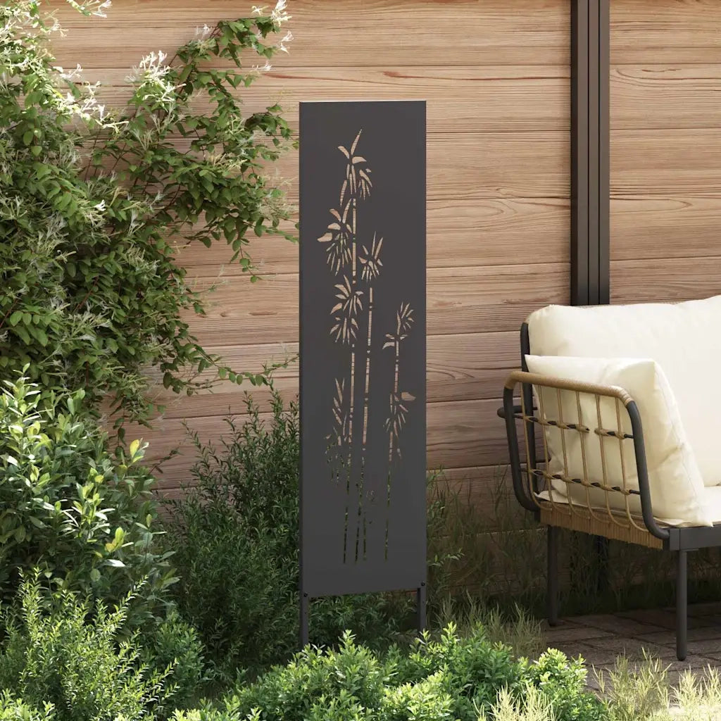vidaXL Schermo per privacy in giardino Floreale Nero 32 x 140 cm