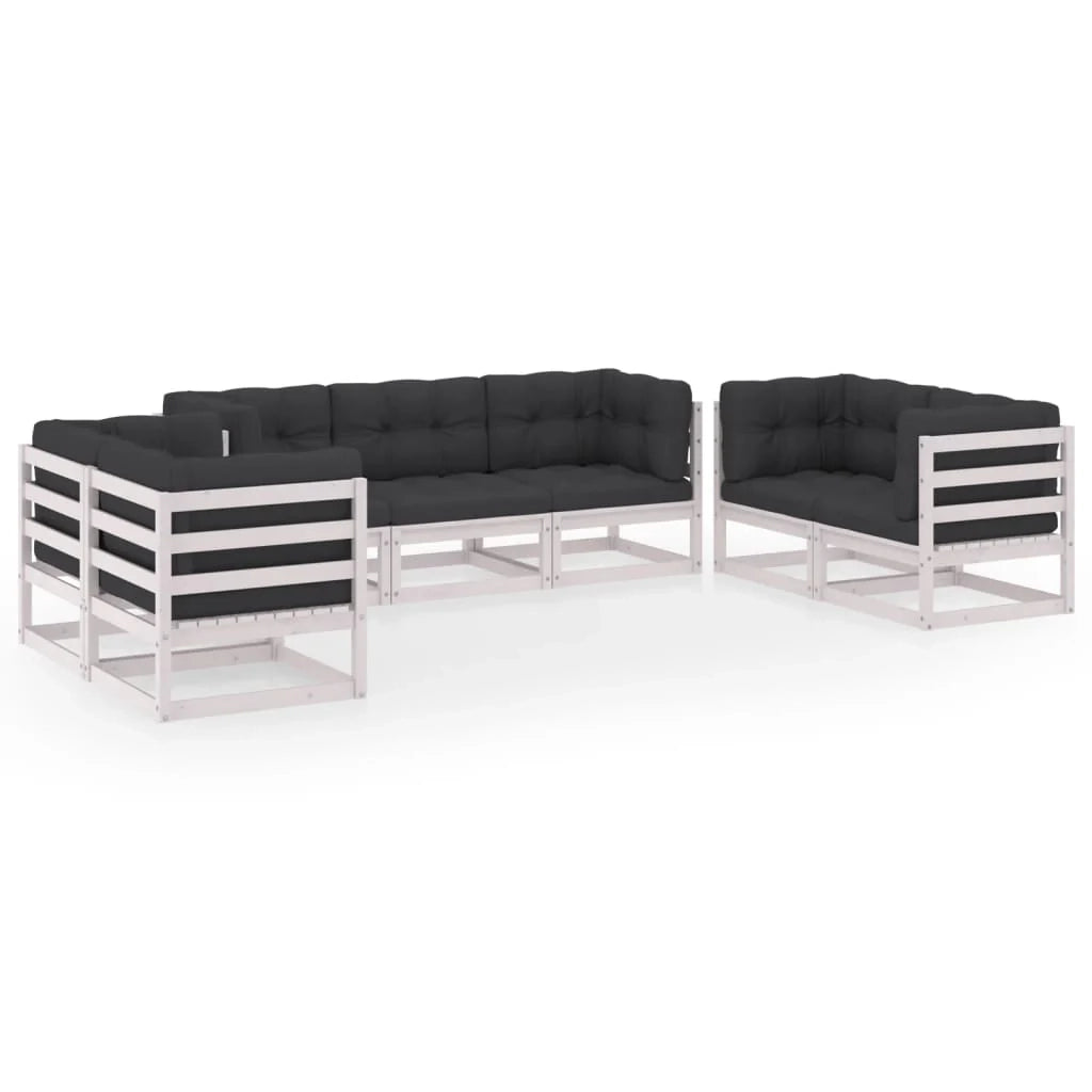 Set di mobili da giardino mobili da esterno 7 pezzi con cuscini legno di pino massiccio 02_0017125