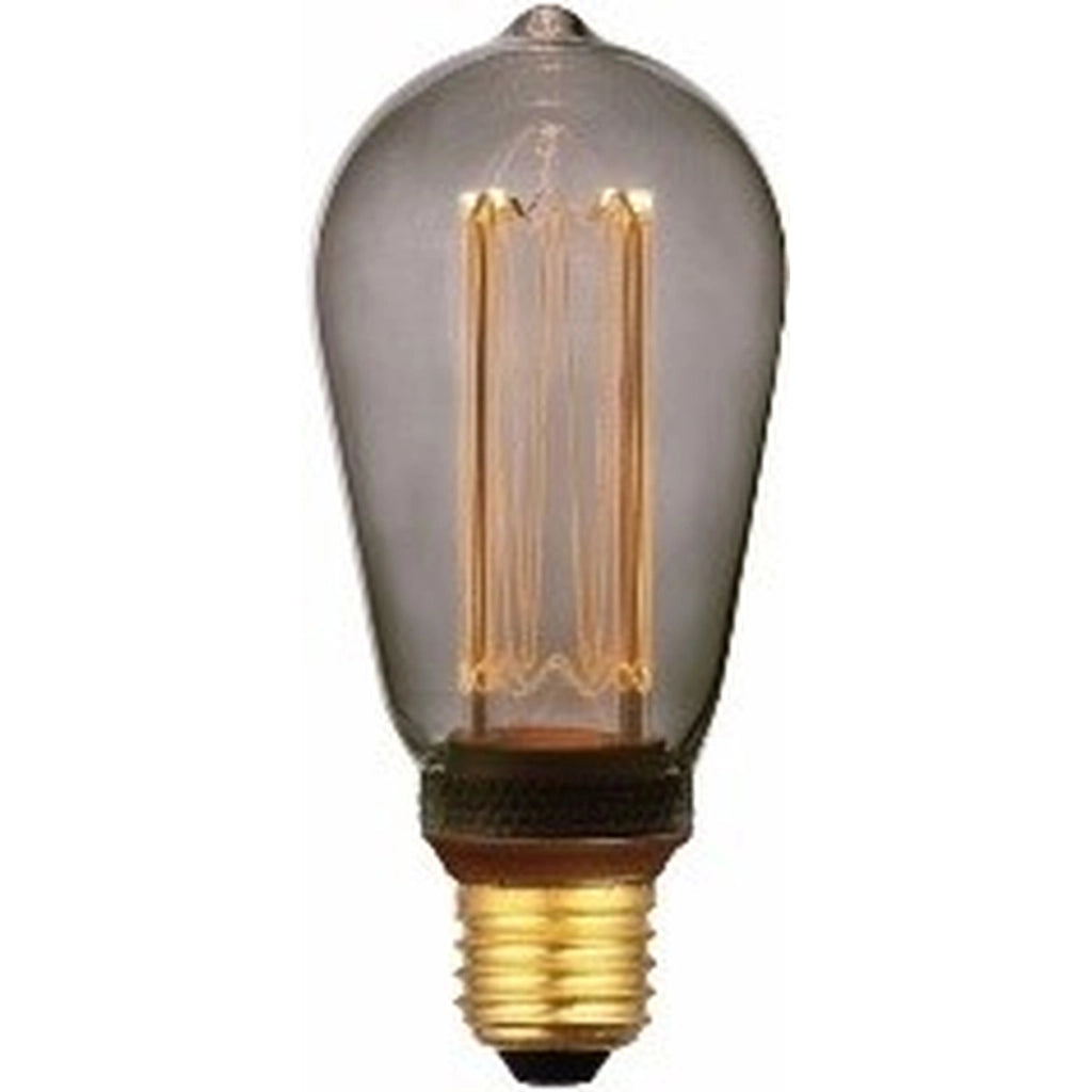 Lampadina decorativa Edison smoke 6,4 cm filamento LED E27 nera
