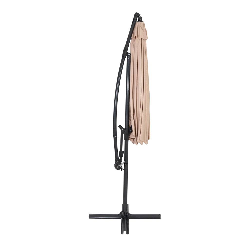 Ombrellone Decentrato 3m Beige Banana da Giardino con Manovella