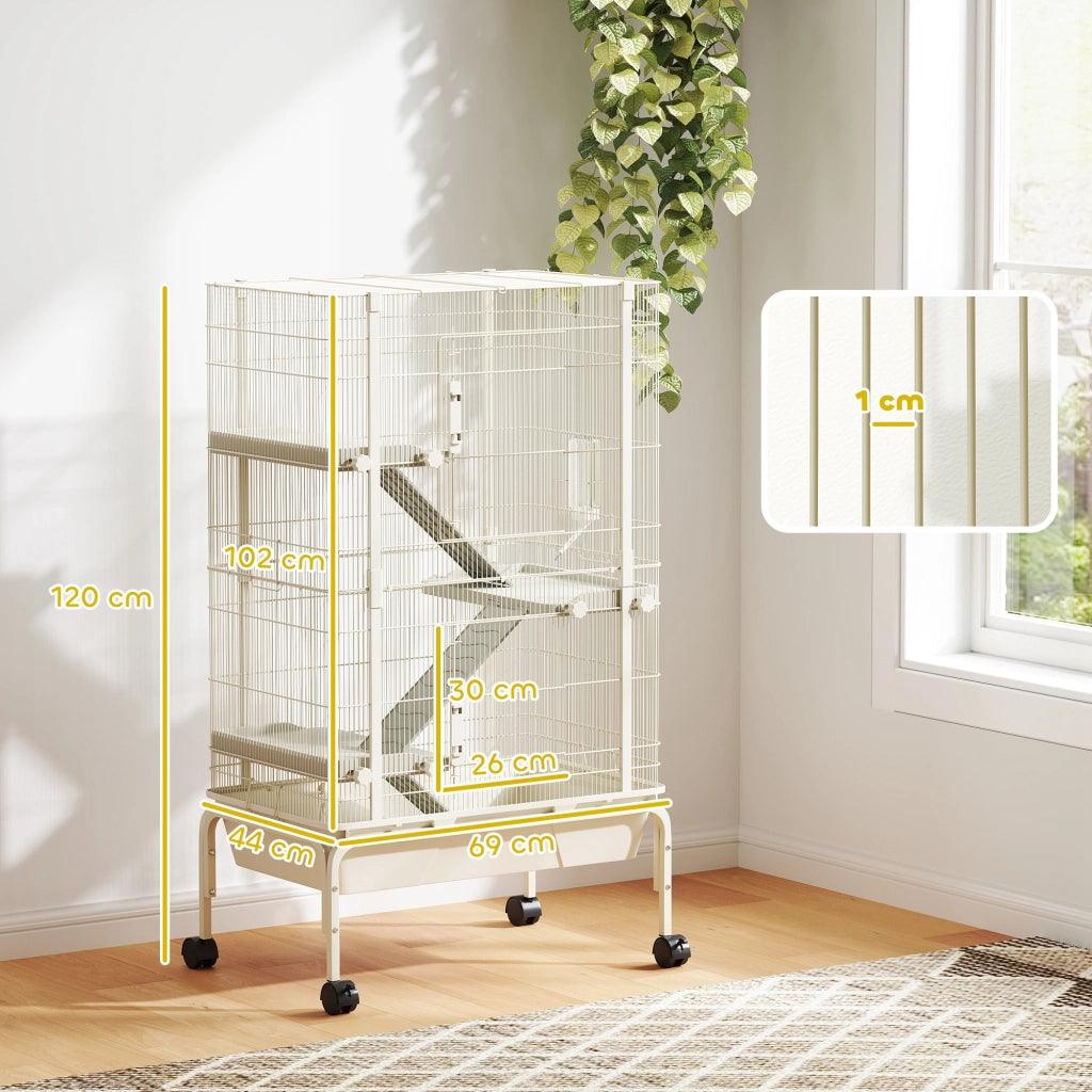 Gabbia per Animali Domestici 4 Livelli ¨C Zephmum ¨C 88x48x150 cm