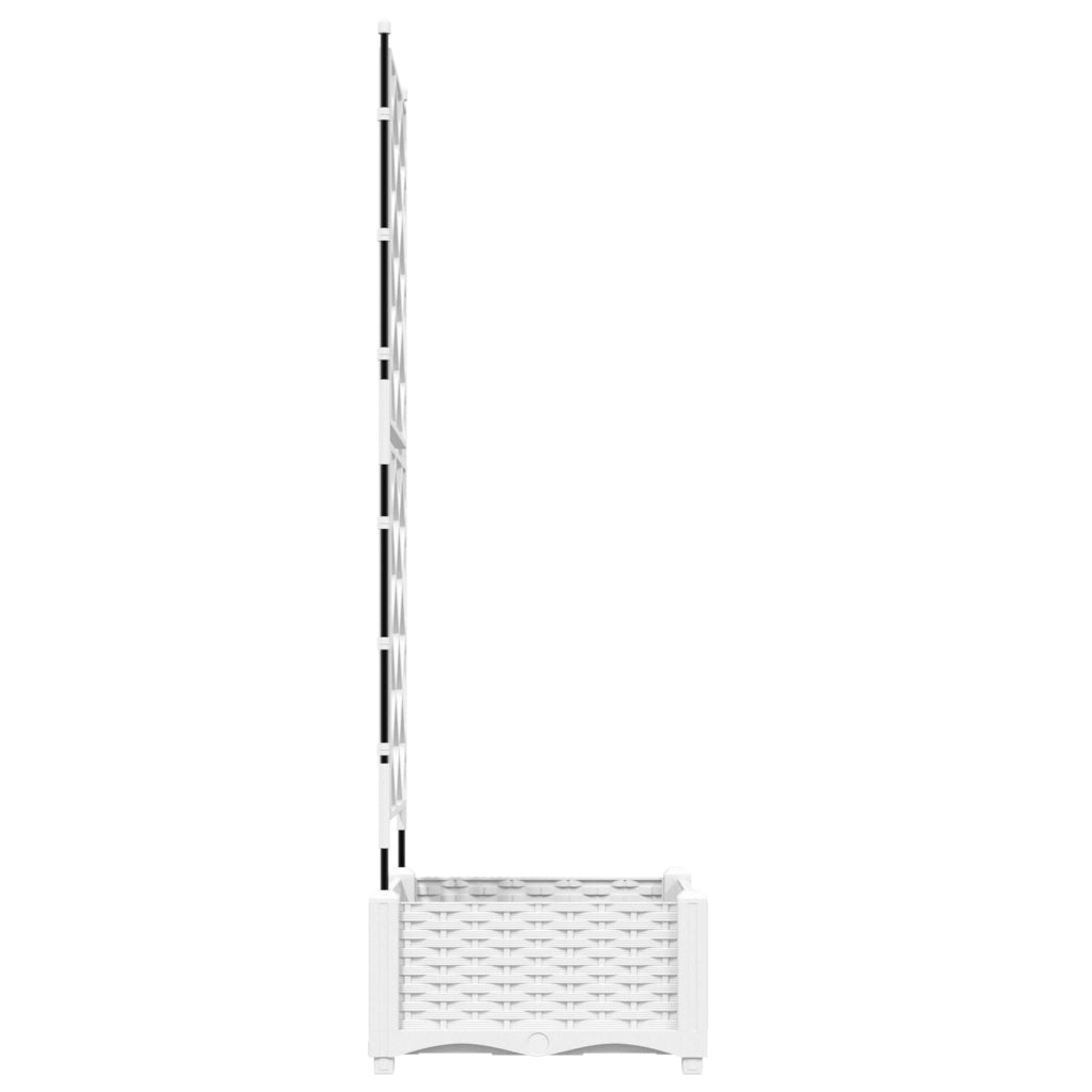 Fioriera da Giardino con Trellis Bianco 40x40x125.5 cm