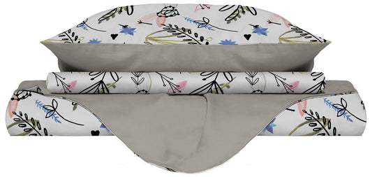 Copripiumino 1 Piazza e Mezzo Double Face con Federe Stampato Provenza