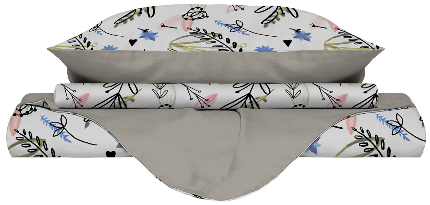 Copripiumino Matrimoniale Double Face con Federe Stampato Provenza