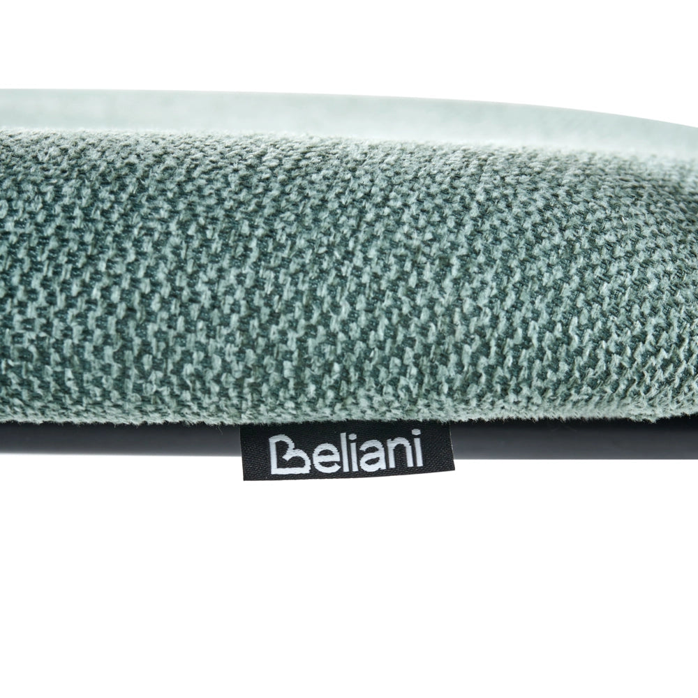 Set di 4 sedie da pranzo verde nero poliestere gambe in ferro senza braccioli cappucci protettivi design minimalista moderno impilabili