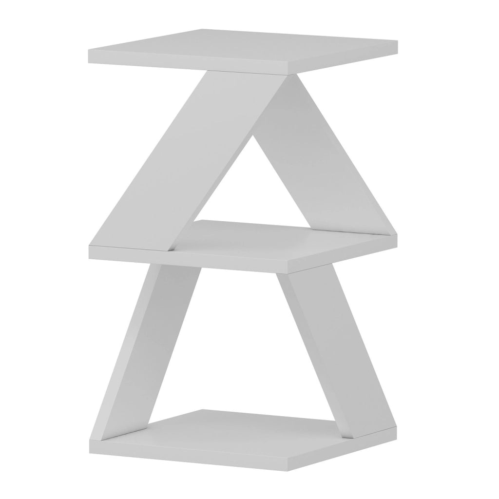 Tavolino laterale in legno "Albeni" - 30 x 30 x 50 cm - Bianco