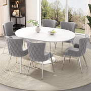 SEDIA in velluto grigio e argento Set da 6 pezzi
