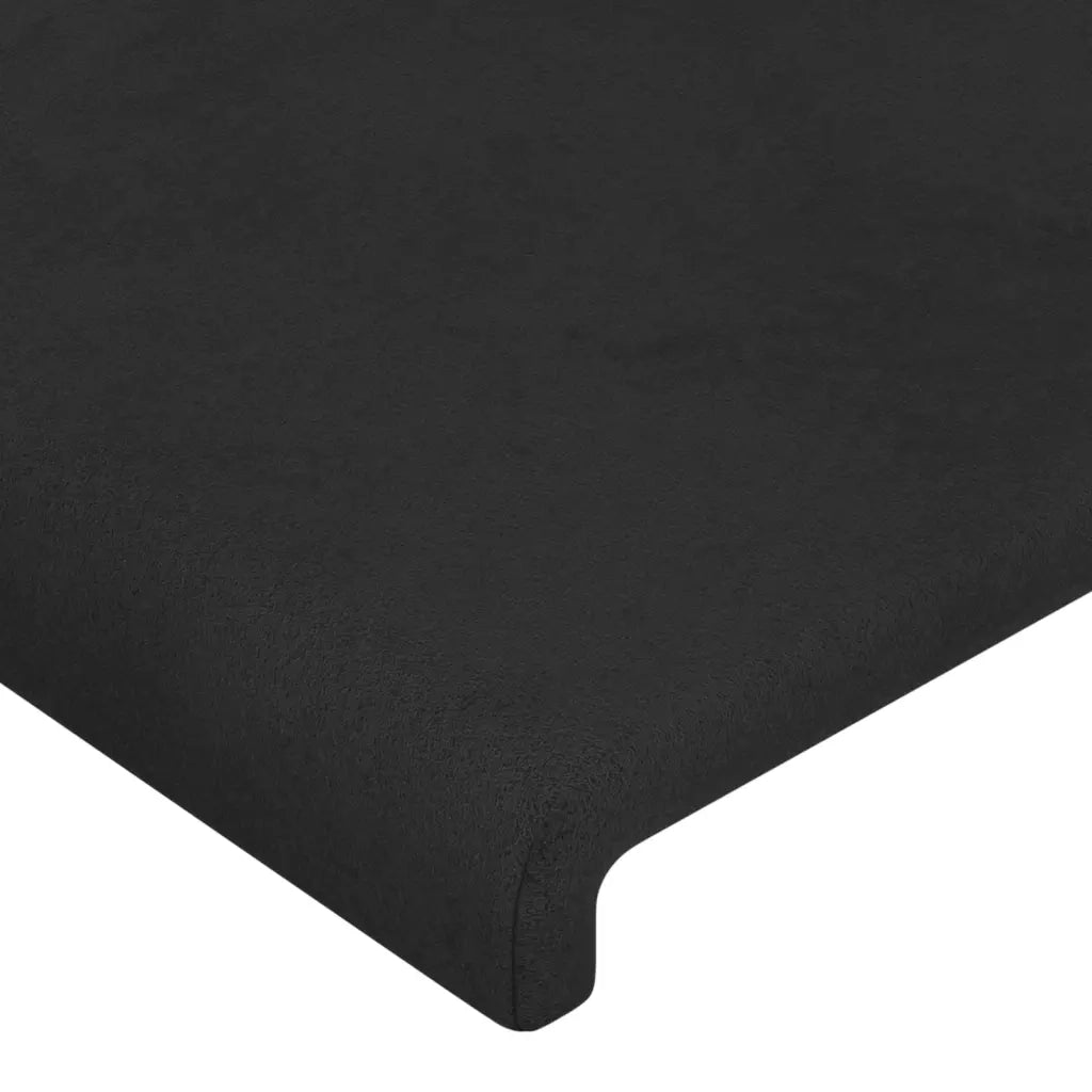 Testiera ad Orecchio-Testata con Orecchie Nera 183x23x118/128 cm in Velluto 529027