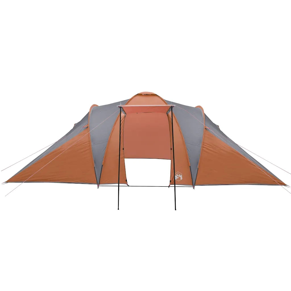 Tenda da Campeggio | Tenda Familiare a Cupola 6 Persone Grigio e Arancione