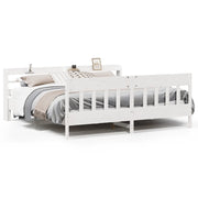 Letto matrimoniale | Letto per adulti | Giroletto senza Materasso Bianco 200x200 cm Legno Massello Pino