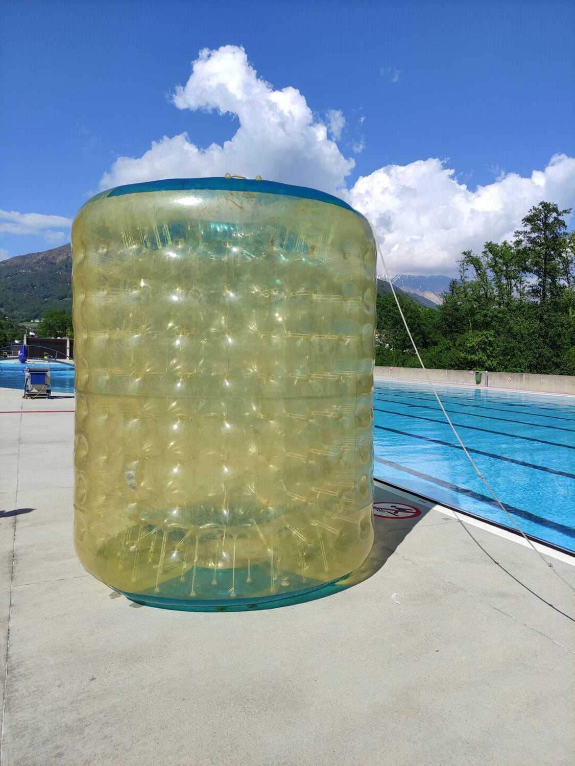 Rullo Acquatico Zorbing 2 Persone 280x240x180 cm Senza Pompa in PVC Giallo