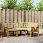 Set di divani da esterno con cuscino 4 pcs Naturale e Beige 3368616