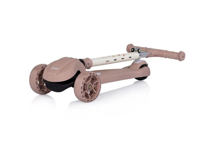 Monopattino per Bambini 3 anni Rosa Modello Luxury fino a 50kg Scooter con ruote LED Pedana antiscivolo Freno incluso Re