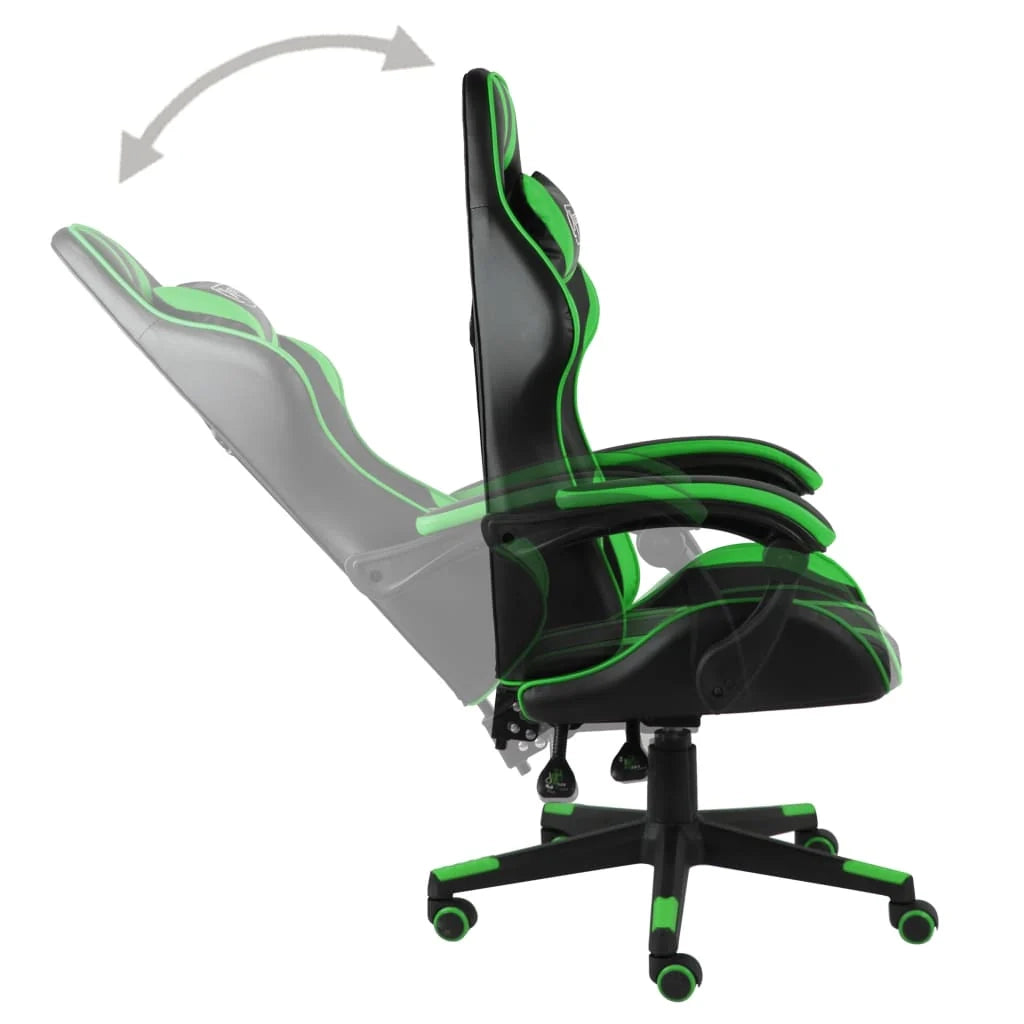 Sedia/seduta girevole da ufficio per uso al computer studio videogiochi e similpelle verde 02_0024227