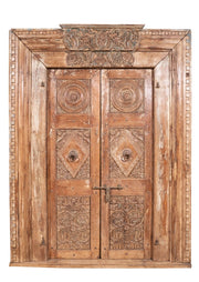 Biscottini Porta in legno massello e ferro da interno o da esterno vecchia e antica medievale con telaio scorrevole