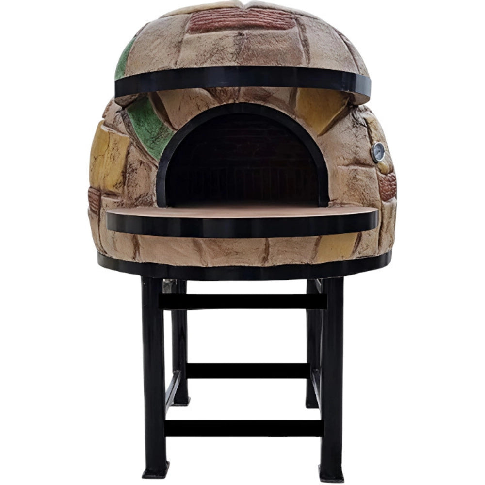 Forno legna artigianale diametro 80 cm capienza 2/3 pizze rustico con base ferro