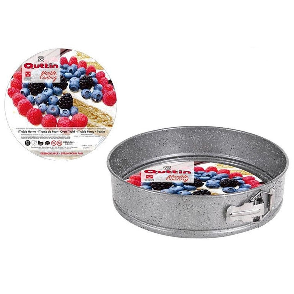 Trade Shop - Stampo A Cerniera Rimovibile Da Forno Rotondo In Acciaio 28x6,8cm Utensile Cucina 655862i -