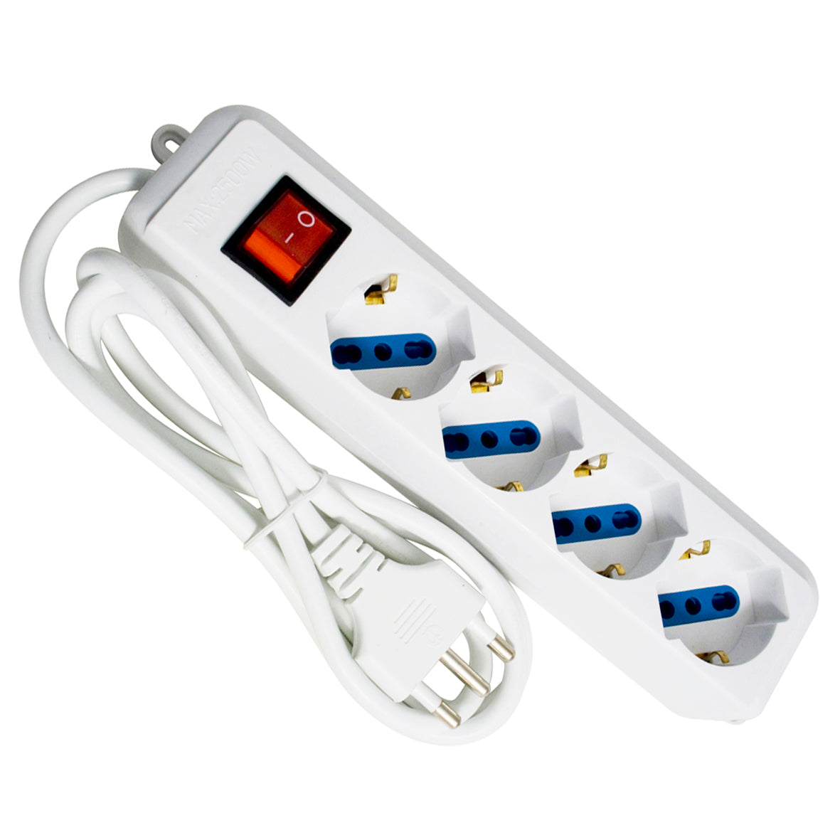 Astuccio A 4 Prese Bival./Schu.C/Cavo