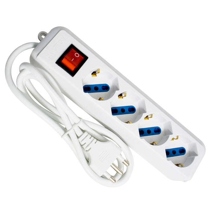 Astuccio A 4 Prese Bival./Schu.C/Cavo